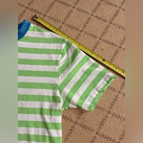 GUESS Loos Angeles green and blue striped thshirt NWOT M - Picture 4 of 9